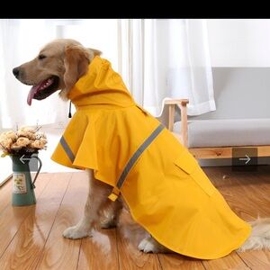 Yellow Hooded Dog Rain Poncho